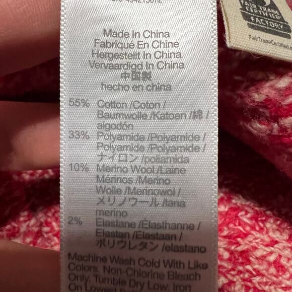 Madewell Sweater Womens XL Wool Blend Off Shoulder Marled Knit  Pink Red - Picture 7 of 8